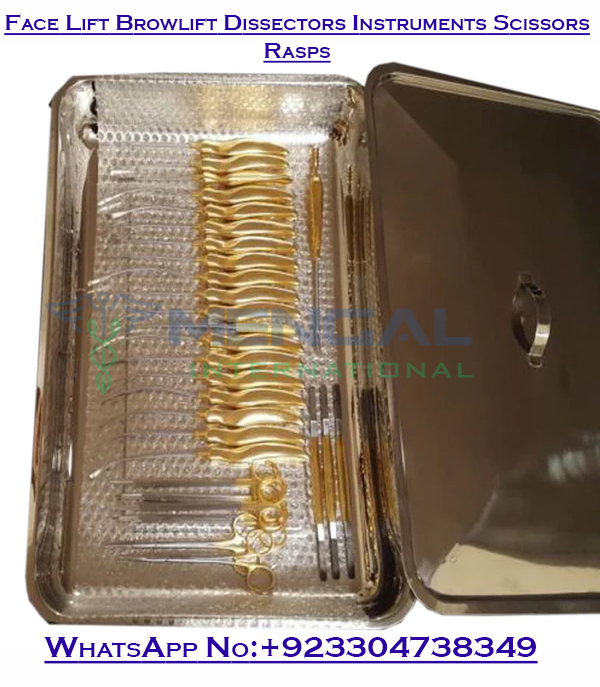 Plastic Surgery Face Lift Browlift Dissectors Instruments Scissors Rasps
