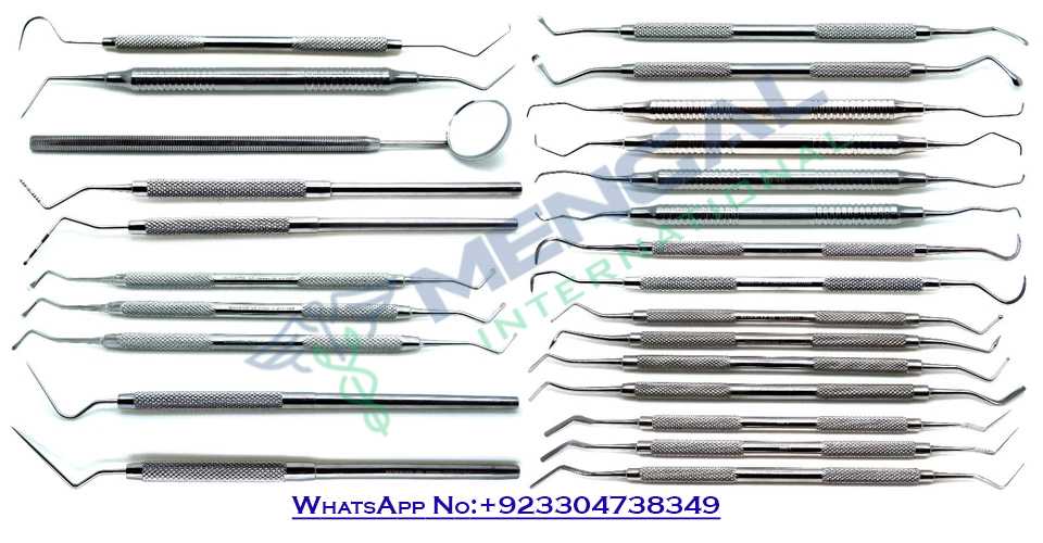 51 Pcs Dental Pliers Elevators Curettes Probes Excavators Filling Instrument Set