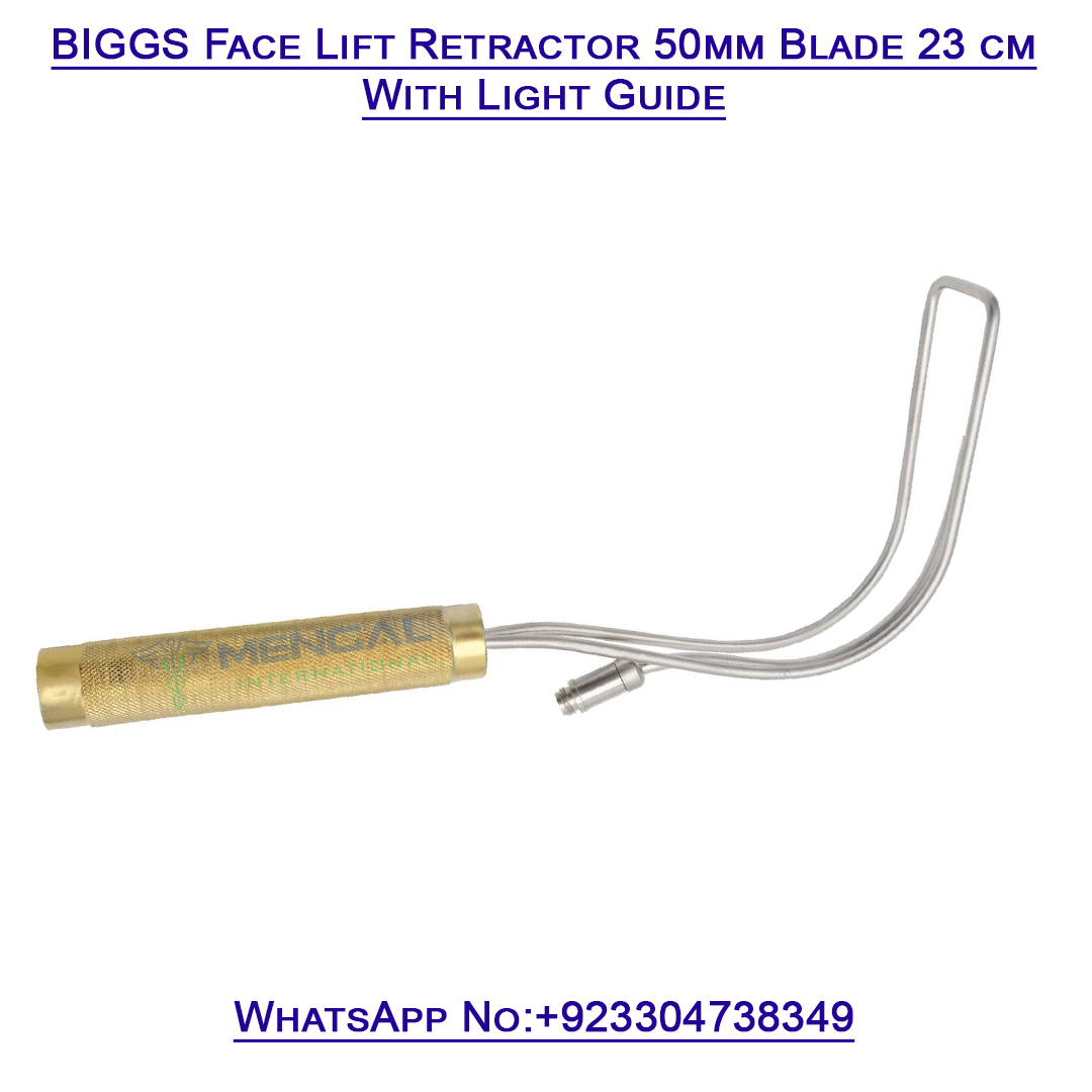 BIGGS Face Lift Retractor 50mm Blade 23 cm With Light Guide Plastic Surgery Tool