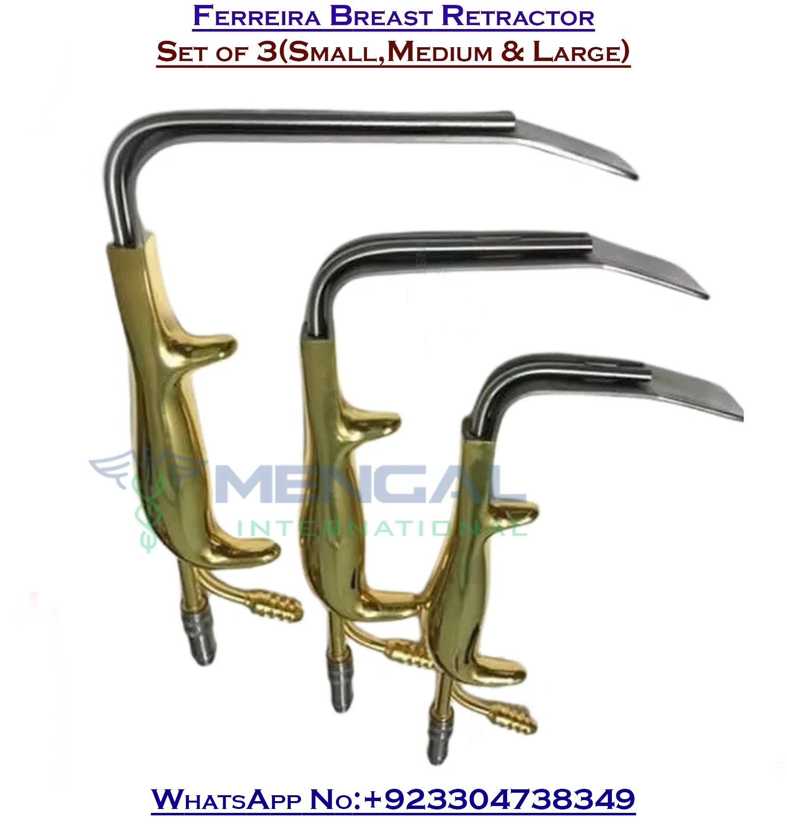 Ferreira Breast Retractor 3 Pcs (small, Medium, Large) Plastic Surgery Instruments
