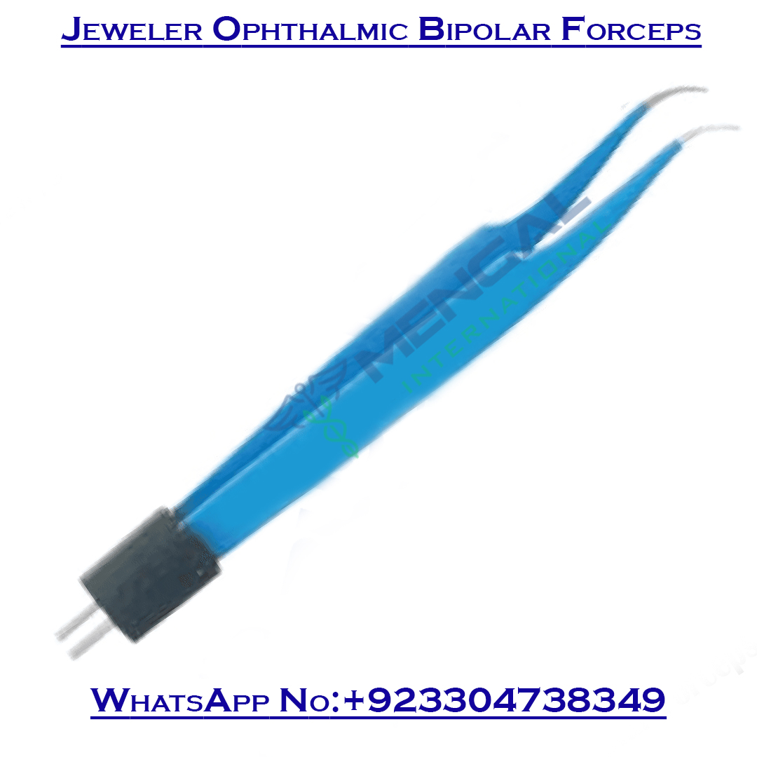 Reusable Jeweler Ophthalmic Bipolar Forceps (Curved Shafts) Electrosurgery Instruments