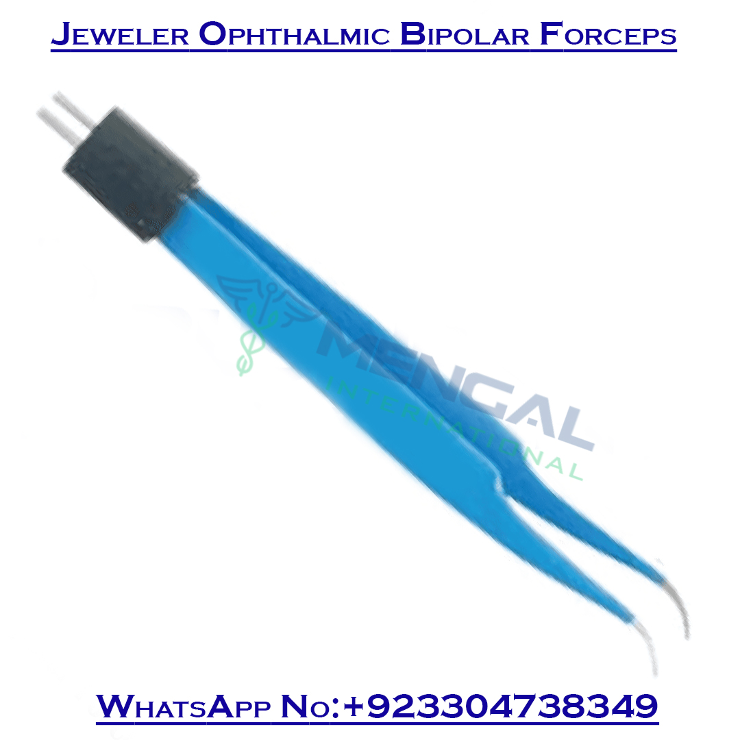 Reusable Jeweler Ophthalmic Bipolar Forceps (Curved Shafts) Electrosurgery Instruments