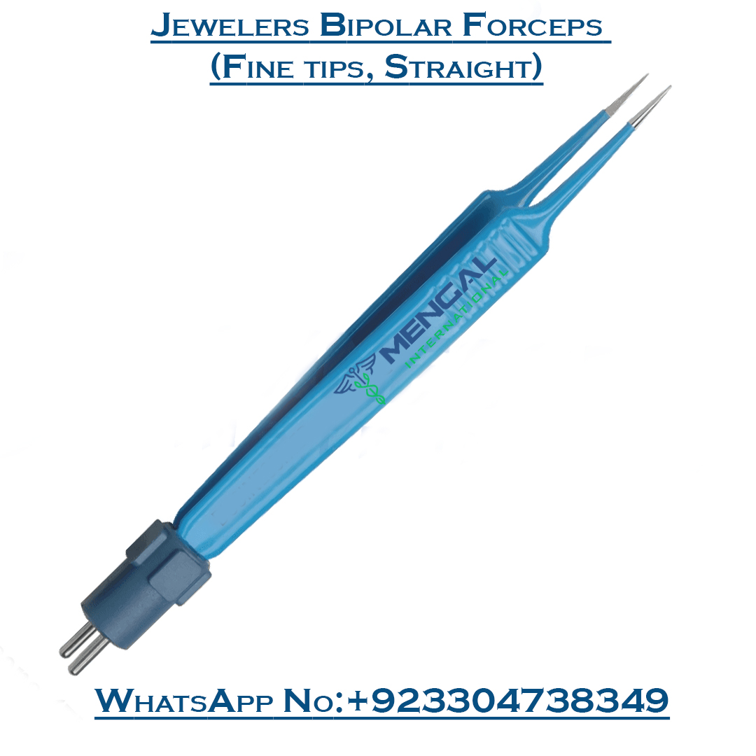 Jewelers Bipolar Forceps (Fine tips, Straight) Electrosurgery Instrument
