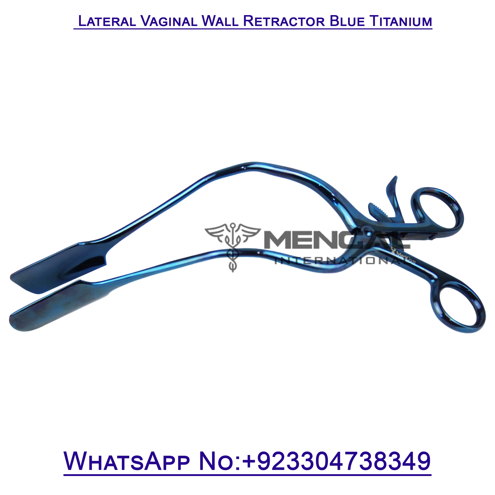 Blue Titanium Lateral Vaginal Wall Retractor Electrosurgical Gynecological Instruments