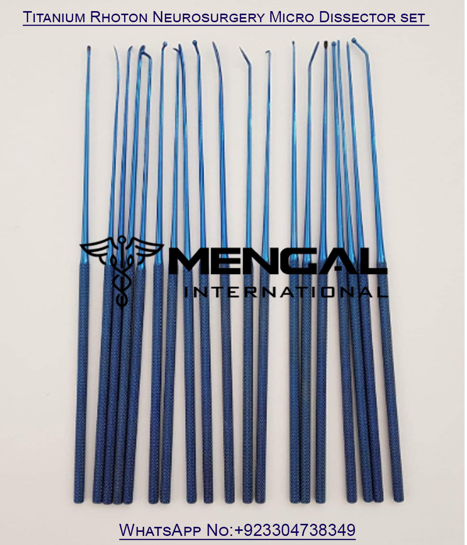 Titanium Rhoton Neurosurgery Micro Dissector set of 19 PCs