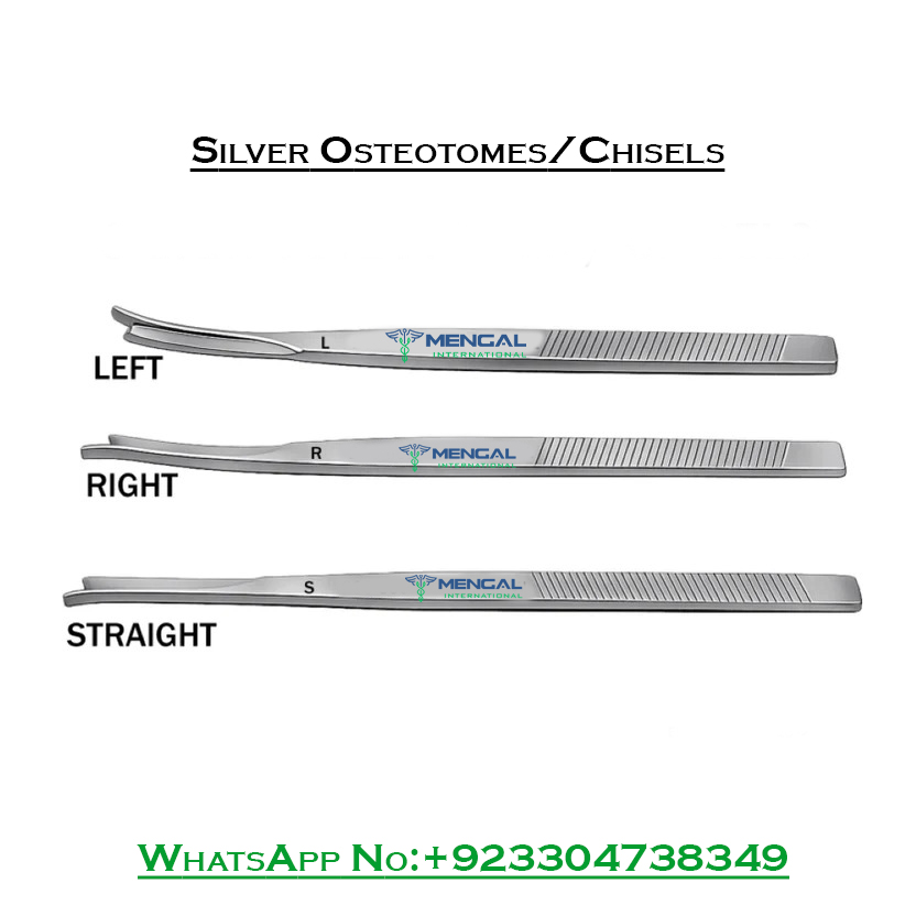 Silver Osteotome Surgical Orthopedic Instrument German Grade Stainless Steel Bone Osteotome