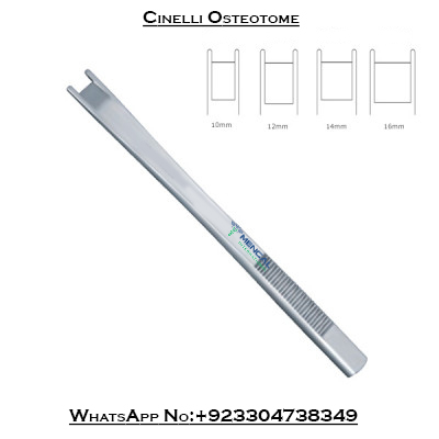 Cinelli Osteotome German Grade Surgical Orthopedic Instrument Stainless Steel Bone Chisel 10mm–16mm