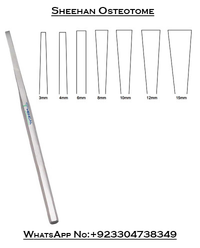 Sheehan Osteotome German Grade Surgical Orthopedic Instrument Stainless Steel Bone Chisel 2mm–15mm