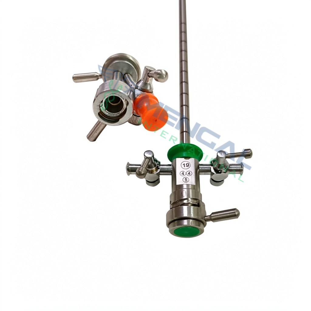 19Fr Cystoscopy Sheath with Obturator & Single Channel Bridge German Stainless Steel Urology Instrument